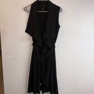 Black Sleeveless Drape Vest